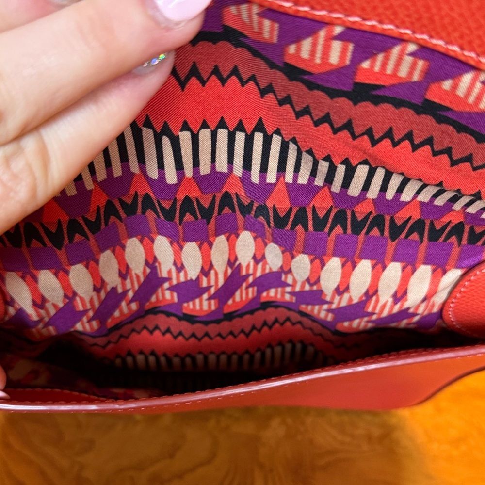Vera Bradley Burnt Orange Pebbled Leather Twice as Nice Crossbody with Dustbag - Picture 11 of 13